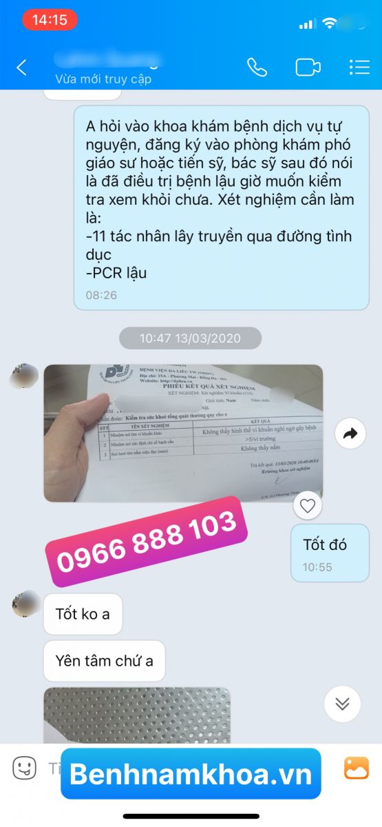 Phản hồi chữa bệnh lậu - BN Bắc Ninh- 2